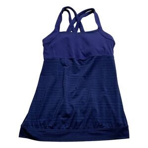 Athleta Navy Cross Back Workout Athletic Tank Top Medium